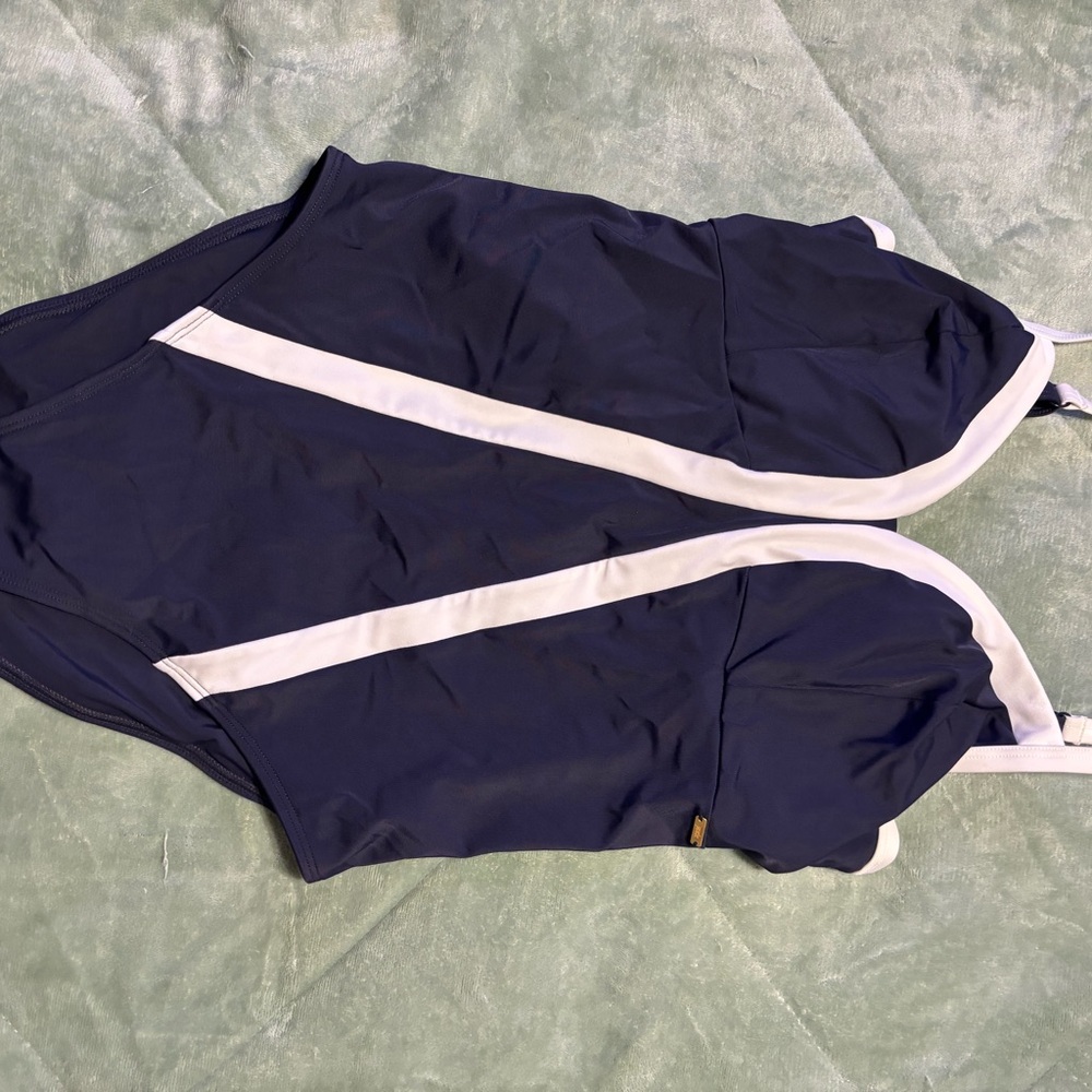 Panache Navy One-Piece Swimsuit with White Accents#7